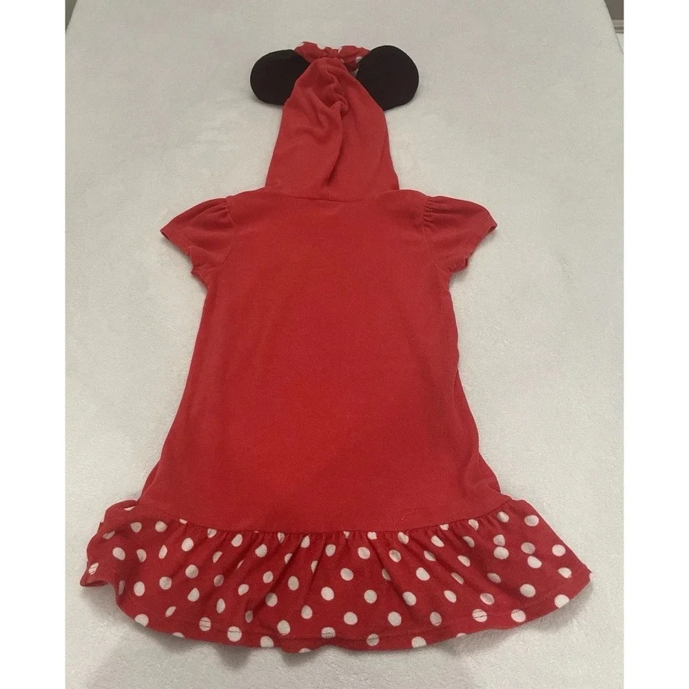 Minnie Mouse Red Hooded Ears Terrycloth Coverup Disney Junior Swim Dress Size 6